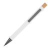 Stylo à bille en aluminium recyclé avec poussoir en bambou