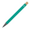 Stylo à bille en aluminium recyclé avec poussoir en bambou