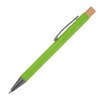 Stylo à bille en aluminium recyclé avec poussoir en bambou