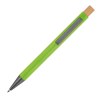 Stylo à bille en aluminium recyclé avec poussoir en bambou