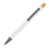 Stylo à bille en aluminium recyclé avec poussoir en bambou