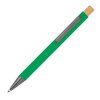 Stylo à bille en aluminium recyclé avec poussoir en bambou