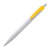 Stylo bille plastique blanc avec clip de couleur