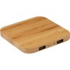 Chargeur sans fil en bambou avec 2 Hubs USB