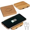 Chargeur sans fil en bambou avec 2 Hubs USB