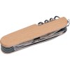 Couteau de poche en acier inoxydable avec revêtement en bois