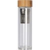 Bouteille en verre avec couvercle en bambou et capacité de 420 ml