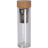 Bouteille en verre avec couvercle en bambou et capacité de 420 ml