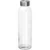 Bouteille transparente avec couvercle gris
