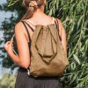 Sac en coton recyclé avec longues poignées et cordons de transport