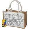Sac en coton en jute à colorier