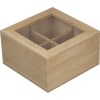 Boîte de rangement pour le thé en bambou avec couvercle en verre pour 40 sachets de thé