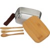 Lunchbox avec couvercle en bambou et bande silicone