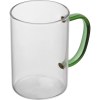 Tasse en verre avec poignée colorée