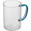 Tasse en verre avec poignée colorée