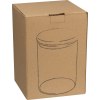 Pot en verre borosilicaté avec couvercle en bois de pin, 700 ml