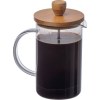 Cafetière ou théière en verre avec couvercle en bambou