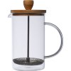 Cafetière ou théière en verre avec couvercle en bambou