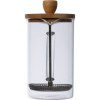 Cafetière ou théière en verre avec couvercle en bambou