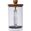 Cafetière ou théière en verre avec couvercle en bambou