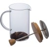 Cafetière ou théière en verre avec couvercle en bambou