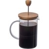 Cafetière ou théière en verre avec couvercle en bambou