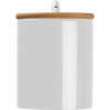 Tasse en céramique avec cuillère et couvercle en bambou