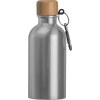 Gourde en acier inoxydable avec mousqueton, 400ml