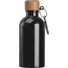 Gourde en acier inoxydable avec mousqueton, 400ml