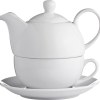 Service à thé deux en un: tasse, soucoupe et théière