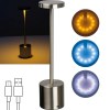 Lampe de table en acier inoxydable avec batterie