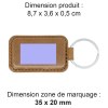 PORTE-CLE EN CUIR VERITABLE MARRON FONCE