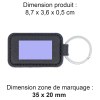 PORTE-CLE EN SIMILI-CUIR NOIR GRAINE