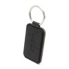 PORTE-CLE EN SIMILI-CUIR NOIR GRAINE