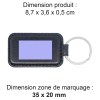 PORTE-CLE EN SIMILI-CUIR LISSE NOIR