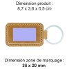 PORTE-CLE EN SIMILI-CUIR LISSE MARRON