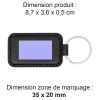 PORTE-CLE CUIR RECYCLÉ NOIR