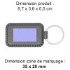 PORTE-CLE CUIR RECYCLÉ GRIS