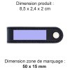 PORTE-CLE VIS EN SIMILI-CUIR NOIR GRAINE