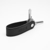 PORTE-CLE VIS EN SIMILI-CUIR NOIR GRAINE