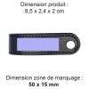 PORTE-CLE VIS EN SIMILI-CUIR LISSE NOIR