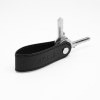 PORTE-CLE VIS EN SIMILI-CUIR LISSE NOIR