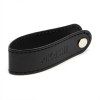 PORTE-CLE VIS EN SIMILI-CUIR LISSE NOIR