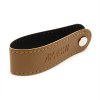 PORTE-CLE VIS EN SIMILI-CUIR LISSE MARRON