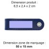 PORTE-CLE VIS CUIR RECYCLÉ BLEU MARINE