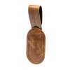 ETIQUETTE BAGAGE  EN CUIR VERITABLE MARRON FONCE