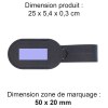 ETIQUETTE BAGAGE EN SIMILI-CUIR LISSE NOIR