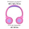 SETSUKO - CASQUE KIDS SANS FIL BLUETOOTH ROSE ET VIOLET