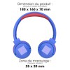 SETSUKO - CASQUE KIDS SANS FIL BLUETOOTH BLEU ET ROUGE
