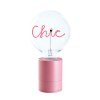 SOCLE LAMPE DE TABLE POP ROSE + AMPOULE 1 MOT MITB